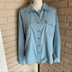 Womens Tilley Endurables Button Front Shirt Floral Botanical Blouse Size XL